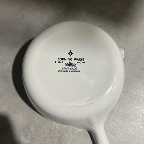 CorningWare White and Blue Floral Saucepan - Picture 2 of 5
